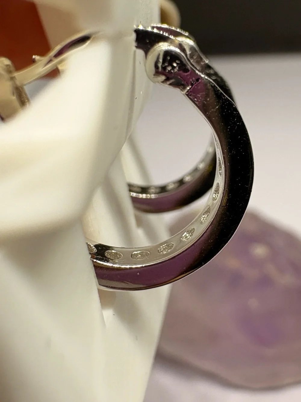 Sterling Silver 2CTW Moissanite Huggie Hoop Earrings